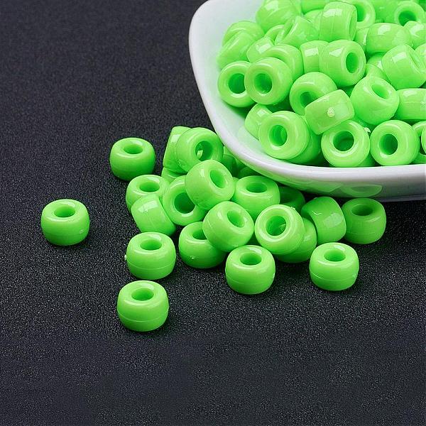 

PandaHall Opaque Acrylic European Beads, Barrel, Green, 9x6mm, Hole: 4mm, about 1900pcs/500g Acrylic Barrel Green