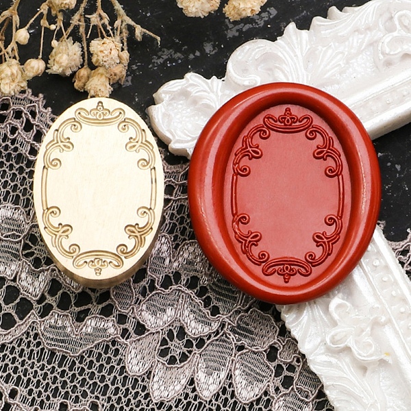 

PandaHall Oval Flower Frame Brass Stamp Heads, for Wax Seal Stamp, Wedding Invitations Making, Golden, 28x19x13.5mm, Inner Diameter: 7.5mm...