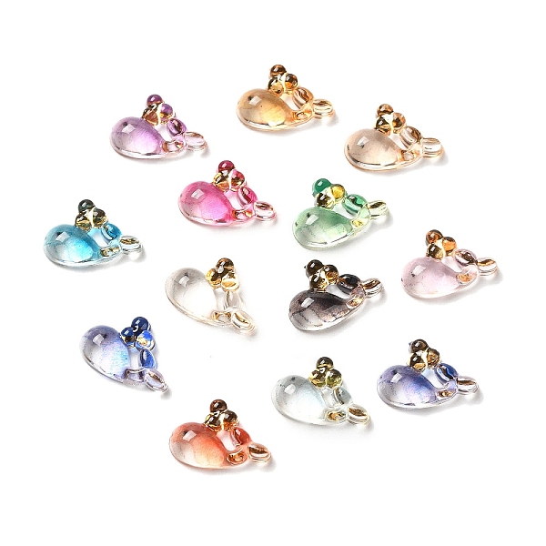 

PandaHall Transparent Acrylic Cabochons, Golden Metal Enlaced, Whale, Mixed Color, 8x11.5x3mm Acrylic Whale Multicolor