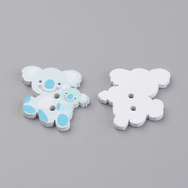 

PandaHall 2-Hole Printed Wooden Buttons, Dyed, Koala, Mixed Color, 23.5x25x2mm, Hole: 1.5mm Wood Other Animal Multicolor