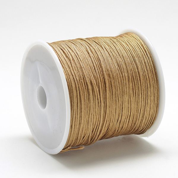 

PandaHall Nylon Thread, Chinese Knotting Cord, Dark Goldenrod, 0.8mm, about 109.36 yards(100m)/roll Nylon Gold