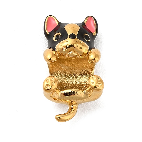 

PandaHall Ion Plating(IP) 304 Stainless Steel Enamel European Beads, Large Hole Beads, Dog, Golden, 16x8.5x7mm, Hole: 4.5mm 304 Stainless..., Black
