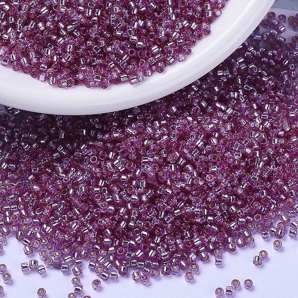 

PandaHall MIYUKI Delica Beads, Cylinder, Japanese Seed Beads, 11/0, (DB2156) Duracoat Silver Lined Dyed Orchid, 1.3x1.6mm, Hole: 0.8mm..., Purple