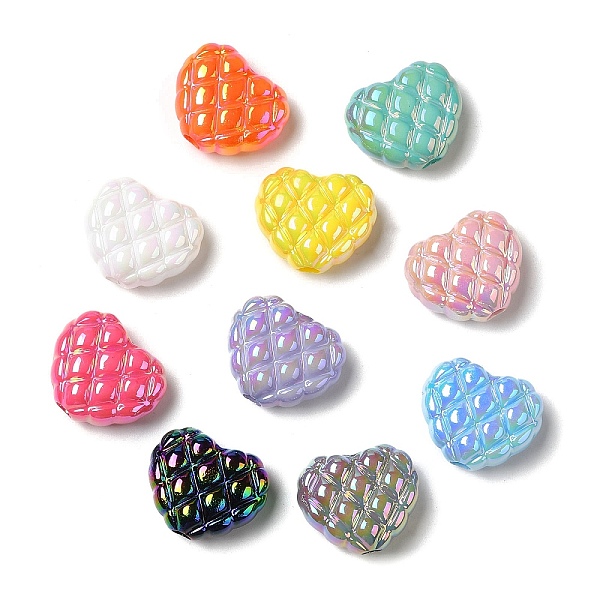 

PandaHall Opaque Acrylic Beads, AB Color, Heart, Mixed Color, 17x20x9mm, Hole: 3.5mm Acrylic Heart Multicolor