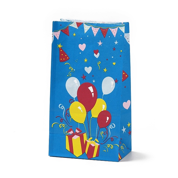 

PandaHall Rectangle Paper Candy Gift Bags, Birthday Christmas Gift Packaging, Balloon & Gift Box Pattern, Deep Sky Blue, Unfold: 13x8x23.5cm...