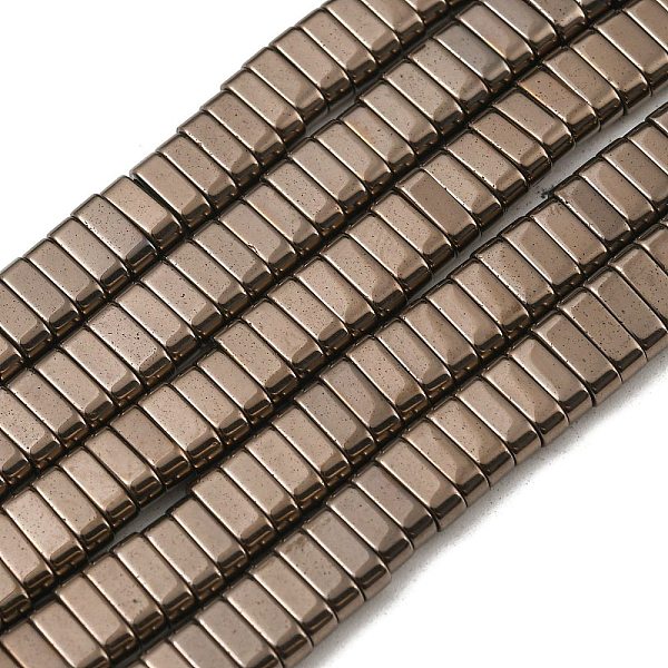 

PandaHall Electroplated Non-magnetic Synthetic Hematite Beads Strands, Rectangle, 2-Hole, Coffee, 6x2x3mm, Hole: 1.2mm, about 198pcs/strand..., Brown