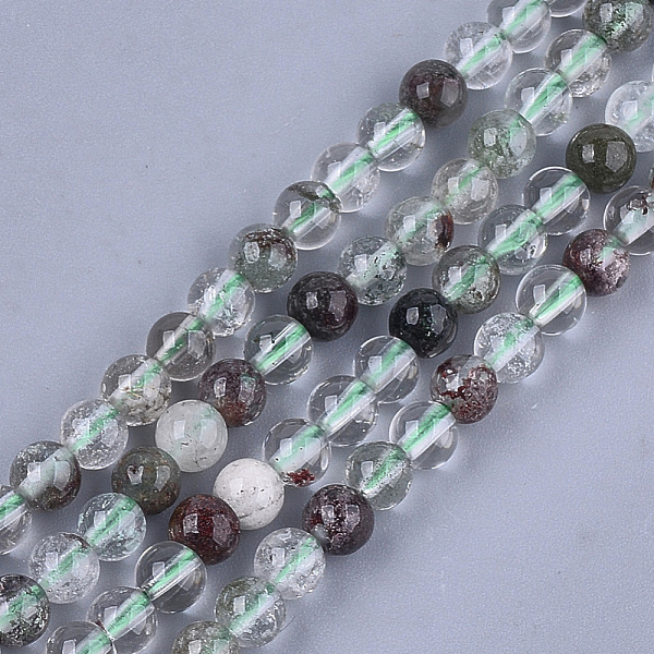 

PandaHall Natural Green Lodolite Quartz/Garden Quartz Beads Strands, Round, 6mm, Hole: 0.8mm, about 62~65pcs/strand, 15.3 inch Lodolite...