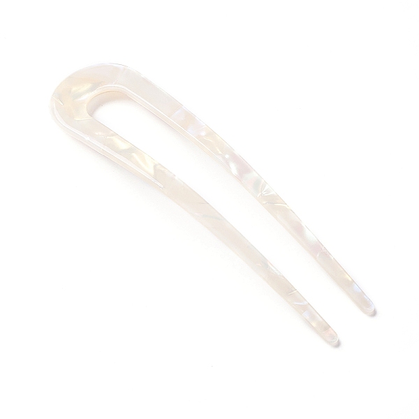 

PandaHall Cellulose Acetate(Resin) Hair Forks, U-shaped, White, 110x28x3mm Cellulose Acetate White