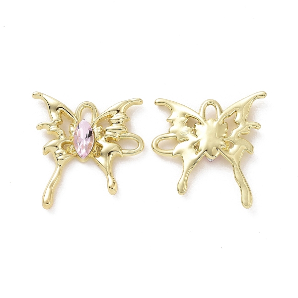 

PandaHall Rack Plating Alloy Connector Charms, Butterfly Links with Glass, Light Gold, Cadmium Free & Lead Free & Nickle Free, Pearl Pink...