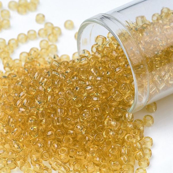 

PandaHall TOHO Round Seed Beads, Japanese Seed Beads, (2) Transparent Light Topaz, 8/0, 3mm, Hole: 1mm, about 222pcs/bottle, 10g/bottle..., Brown