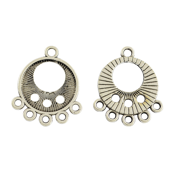 

PandaHall Tibetan Style Alloy Flat Round Chandelier Component Links, Cadmium Free & Lead Free, Antique Silver, 28x23x1.5mm, Hole: 1.5~2.5mm...