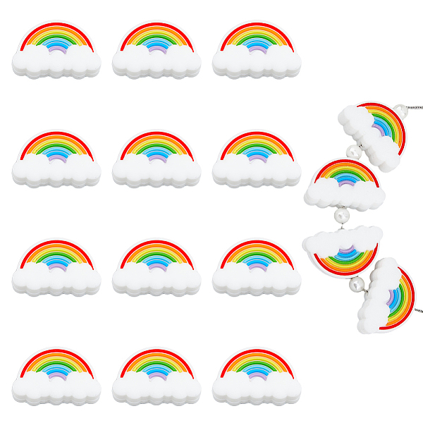 

PandaHall 12Pcs Rainbow Silicone Beads 2.5mm Candy Color Loose Beads Mix Color Silicone Beads for Bracelet Necklace Crafts Pens Kit DIY..., Multicolor
