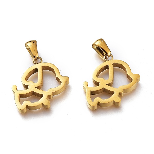 

PandaHall Ion Plating(IP) 304 Stainless Steel Pendants, Manual Polishing, Hollow, Dog, Golden, 20x20x3mm, Hole: 6x2.5mm 304 Stainless Steel...
