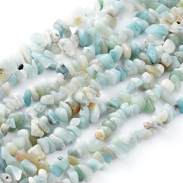 

PandaHall Natural Gemstone Bead Strand, Flower Amazonite Chip Beads, 5-8mm wide, Each strand measure about 32~32.5 inch long, hole: about...