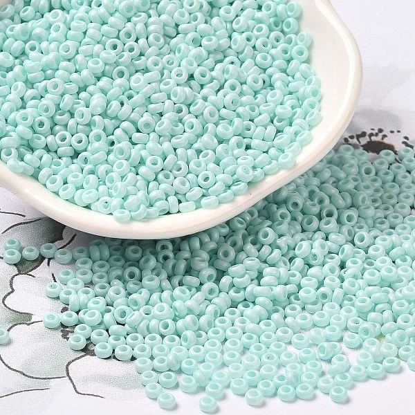 

PandaHall Baking Paint Glass Seed Beads, Donut, Honeydew, 8/0, 2.5~3x1~1.5mm, Hole: 1~1.2mm, about 40909pcs/1pound Glass Donut Green