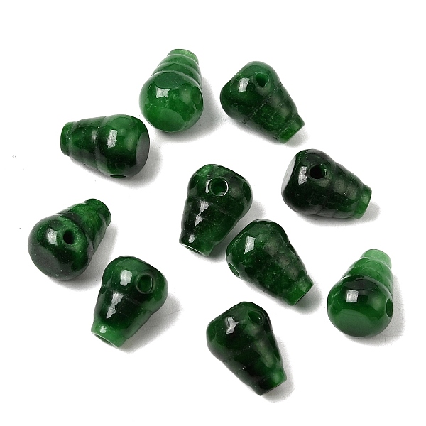 Natural Myanmar Jade Dyed 3 Hole Guru Beads
