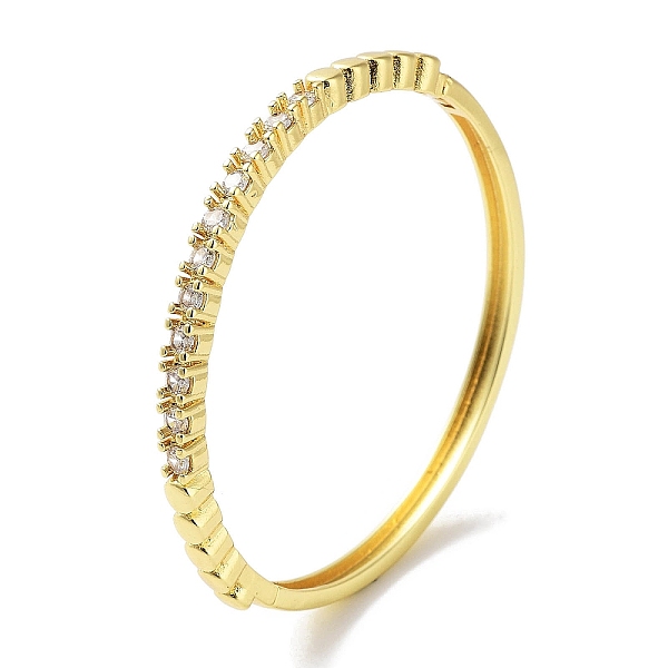 

PandaHall Brass Micro Pave Clear Cubic Zirconia Hinged Bangles for Women, Real 18K Gold Plated, Inner Diameter: 2-1/8 inch(5.5cm) Cubic...