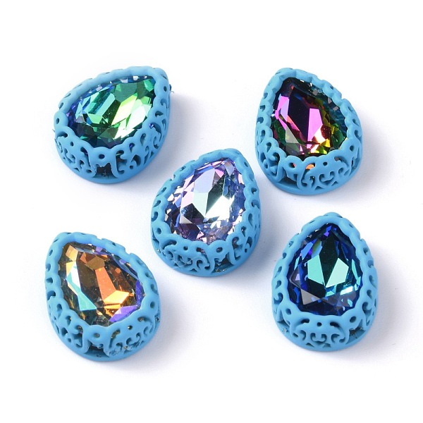 

PandaHall Sew on Rhinestone, Glass Rhinestone, with Brass Findings, Garments Accessories, Teardrop, Mixed Color, Deep Sky Blue..., Multicolor