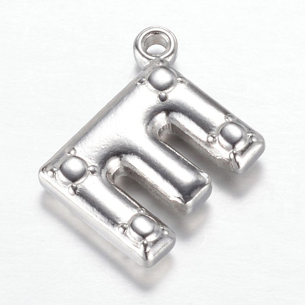 

PandaHall 201 Stainless Steel Charms, Letter E, Stainless Steel Color, 15x13x3.2mm, Hole: 1.2mm 201 Stainless Steel Letter E