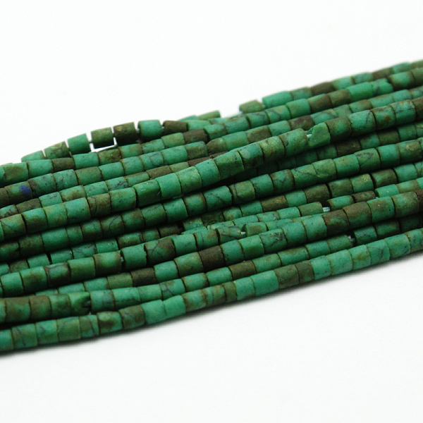 

PandaHall Frosted Synthetic Turquoise Heishi Bead Strands, Dyed, Column, Turquoise, 1.5~2.5x1.5~2.8mm, Hole: 0.5mm, about 160pcs/strand, 12..., Green