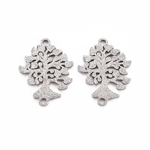 

PandaHall 201 Stainless Steel Link Connectors, Textured, Laser Cut, Tree of Life, Stainless Steel Color, 22.5x17x1mm, Hole: 1.6mm 201...