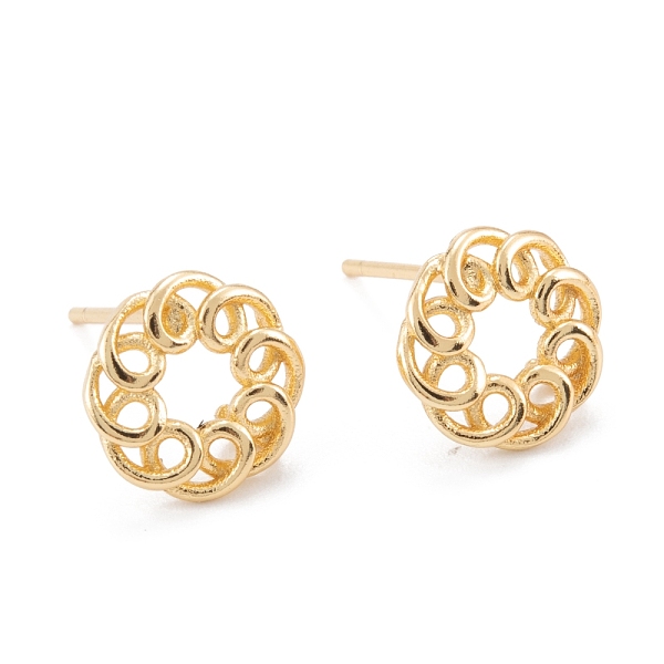 

PandaHall Brass Stud Earring Findings, Long-Lasting Plated, Flat Round, Real 18K Gold Plated, 9mm, Hole: 1mm, Pin: 0.8mm Brass Flat Round