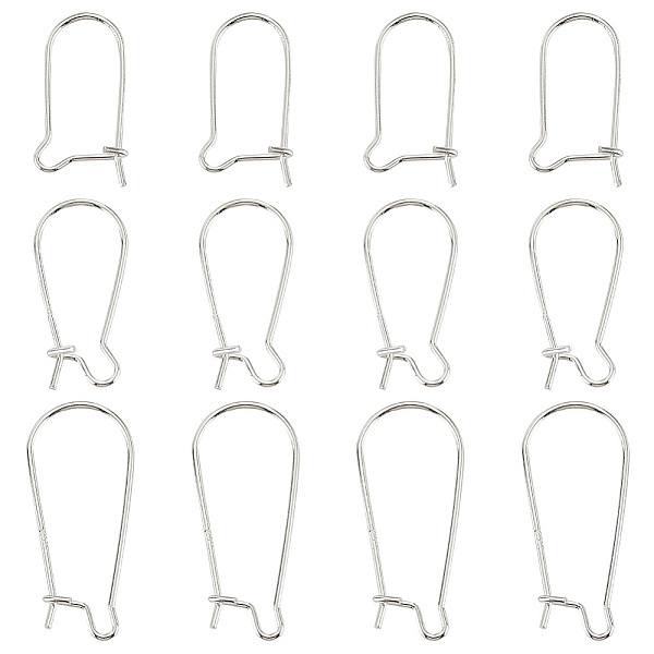 

PandaHall 12Pcs 3 Style 925 Sterling Silver Hoop Earrings, Kidney Ear Wire, Silver, 18.5~25x9.5~11mm, Pin: 0.6~0.7mm, 4Pcs/style Sterling...