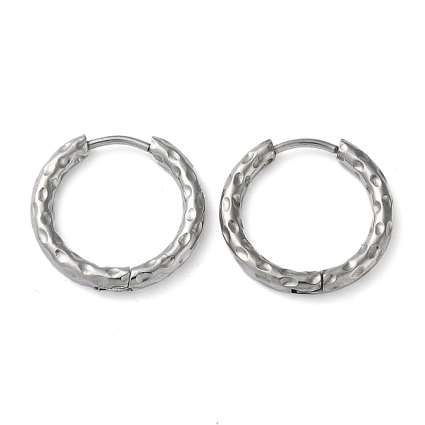 

PandaHall 304 Stainless Steel Huggie Hoop Earrings, Stainless Steel Color, 18x19x2.5mm 304 Stainless Steel