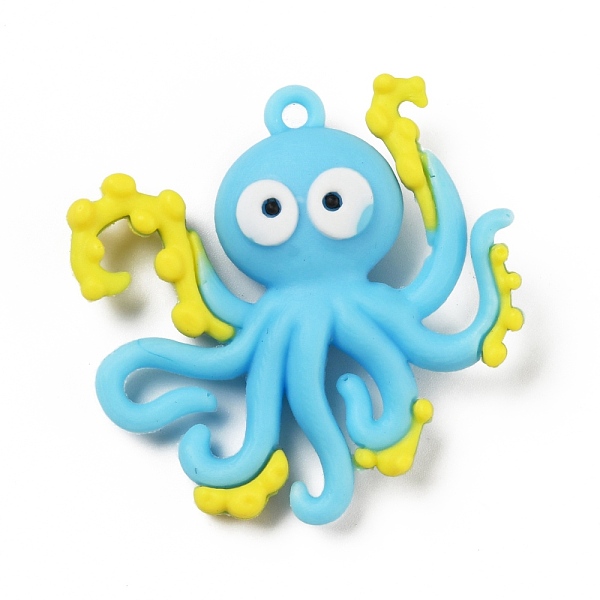 

PandaHall PVC Plastic Pendants, Octopus, Light Sky Blue, 48x49x13mm, Hole: 3mm PVC Other Animal