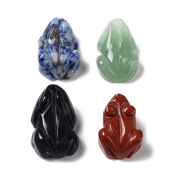 

PandaHall Natural Mix Gemstone Frog Healing Figurines, Reiki Energy Stone Display Decorations, for Home Feng Shui Ornament...