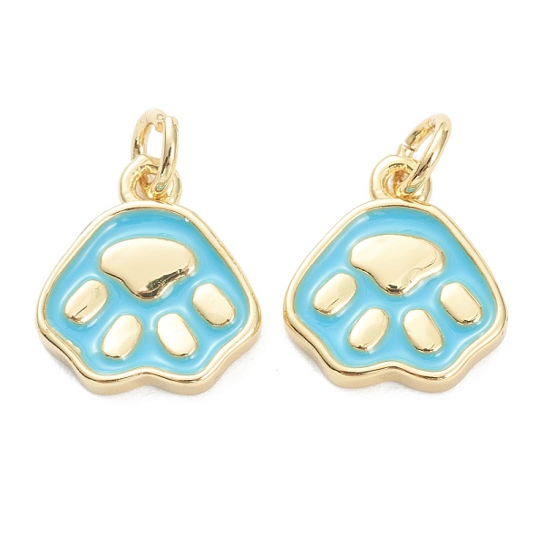 

PandaHall Brass Enamel Pendants, Long-Lasting Plated, Real 18K Gold Plated, Dog Paw Prints, Light Blue, 13.5x12x2mm, Hole: 3mm Brass+Enamel...