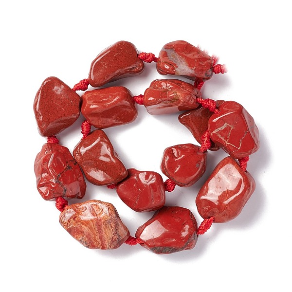 

PandaHall Natural Red Jasper Beads Strands, Nuggets, 16~36.8x13~28.5x8~21mm, Hole: 2~3.8mm, about 13pcs/strand, 16.26~17.52''(41.3~44.5cm)...