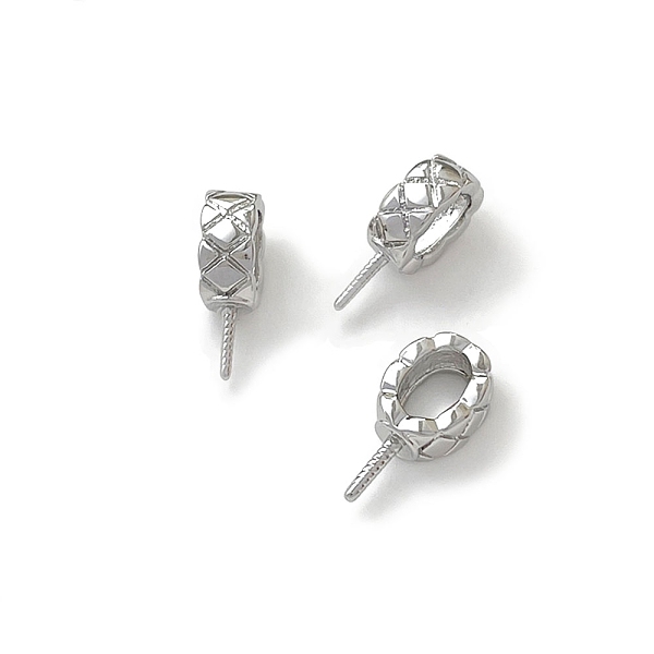 

PandaHall Brass Pendant Bails, Peg Bails, for Half Drilled Beads, Platinum, 8x3.6mm Brass