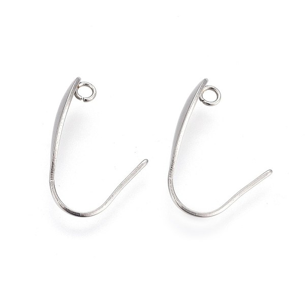 

PandaHall 304 Stainless Steel Earring Hooks, with Horizontal Loop, Stainless Steel Color, 18x13.5x4.5mm, 5 Gauge, Hole: 1.6mm 304 Stainless...
