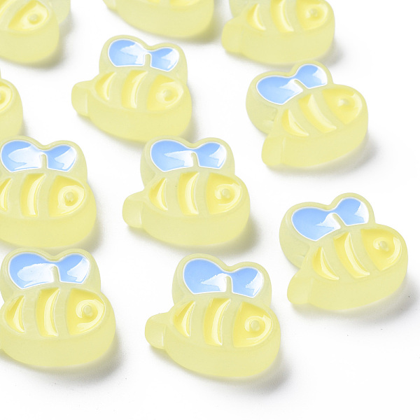 

PandaHall Transparent Acrylic Beads, with Enamel, Frosted, Bee, Light Goldenrod Yellow, 23.5x26x9mm, Hole: 3mm Acrylic Bees Yellow