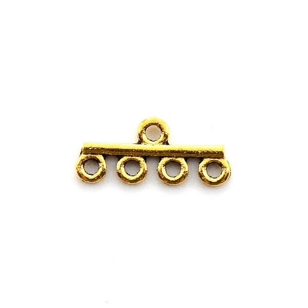 

PandaHall Alloy Chandelier Component Links, 5 Loop Connector, Tibetan Style, Antique Golden, 8.5x19x2mm, Hole: 1.7mm Alloy Others