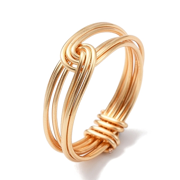 

PandaHall Brass Wire Wrap Finger Rings, Hollow Knot, Light Gold, US Size 7 1/4(17.5mm) Brass