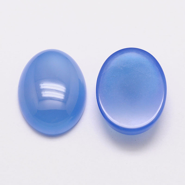 

PandaHall Natural Agate Cabochons, Grade A, Dyed, Oval, Cornflower Blue, 30x22x7mm Natural Agate Oval Blue