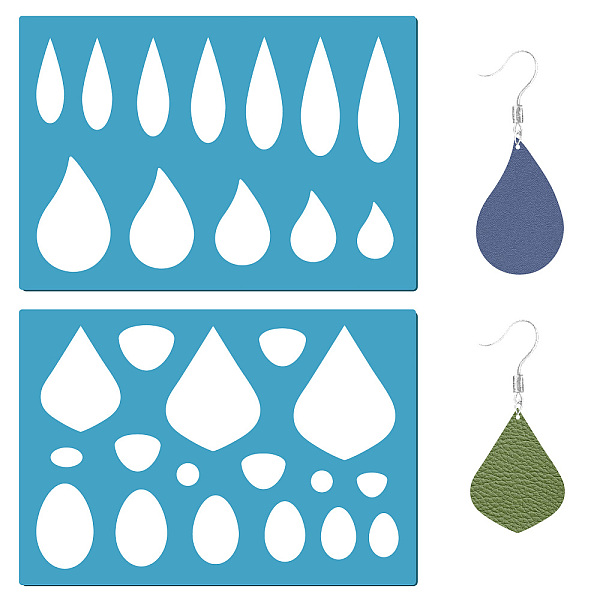 

PandaHall Acrylic Earring Handwork Template, Card Leather Cutting Stencils, Deep Sky Blue, Teardrop Pattern, 130x90x2mm, 2pcs/set Acrylic...
