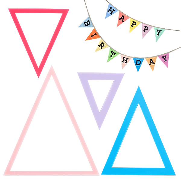 

PandaHall Acrylic Quilting Template, Patchwork Stencils, Triangle, 85.5~262.5x63~200x3mm, 4pcs/set Acrylic Triangle Multicolor