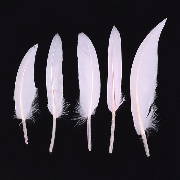 PandaHall Goose Feather Costume Accessories, Dyed, Pink, 105~157x16~22mm, about 500pcs/bag Feather Feather Pink