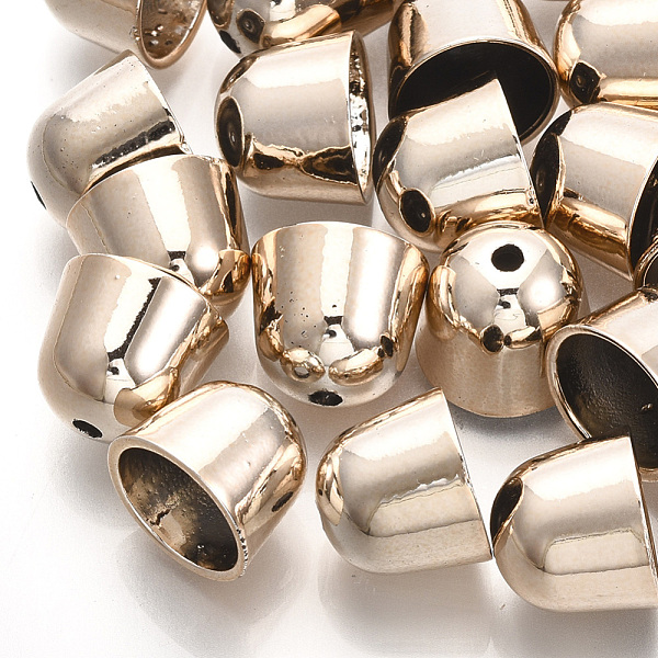 

PandaHall UV Plating ABS Plastic Cord Ends, End Caps, Rose Gold, 9.5x11.5mm, Hole: 1.8mm, Inner Diameter: 9mm Plastic