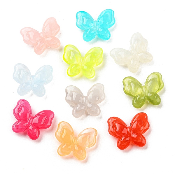 

PandaHall Transparent Acrylic Beads, Butterfly, Mixed Color, 17.5x20.5x6mm, Hole: 1.6mm, about 410pcs/500g Acrylic Butterfly Multicolor