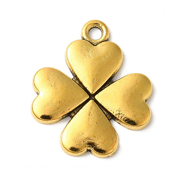 

PandaHall Tibetan Style Alloy Pendant, Clover, Cadmium Free & Lead Free, Antique Golden, 21x17.5x2.5mm, Hole: 1.5mm Alloy Clover