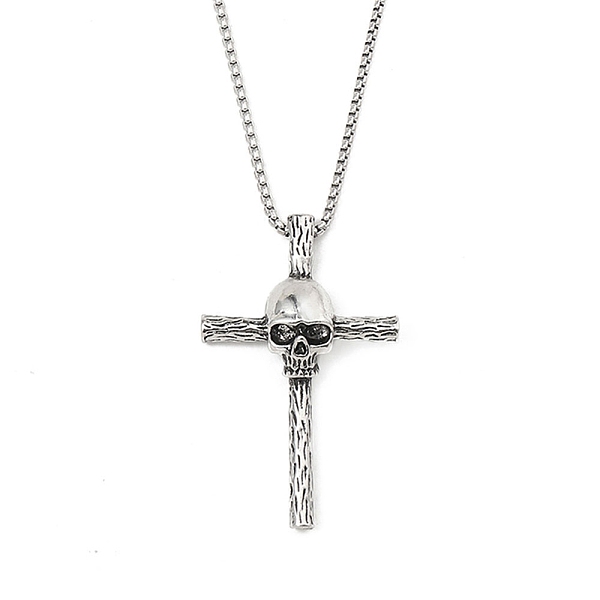 

PandaHall Zinc Alloy Cross Pendant Necklaces, 201 Stainless Steel Chains Necklaces, Stainless Steel Color, 23.43 inch(59.5cm), Cross...
