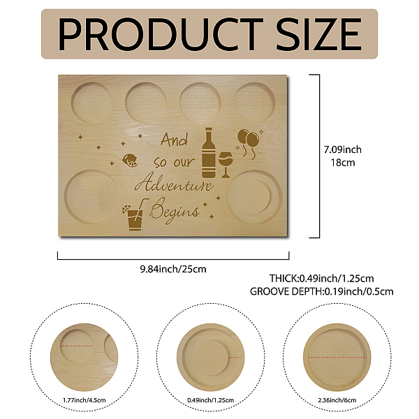 

PandaHall Wooden Wine Serving Tray, Rectangle, Drink Pattern, 180x250x12.5mm Wood Drink