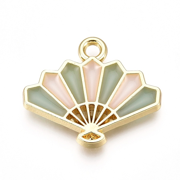 

PandaHall Chinese Style Alloy Pendants, with Enamel, Folding Fan Shape, Golden, Medium Sea Green, 15x17x1.5mm, Hole: 1.6mm Alloy+Enamel Fan...