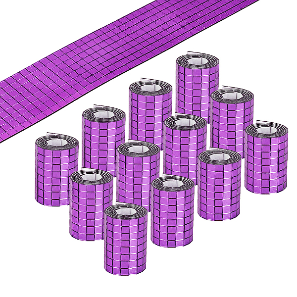 

PandaHall Self Adhesive Glass Cabochons Rolls, 5x5mm Square Mirror Mosaic Tiles, for Home Decoration or DIY Crafts, Purple, 40x1.3mm...