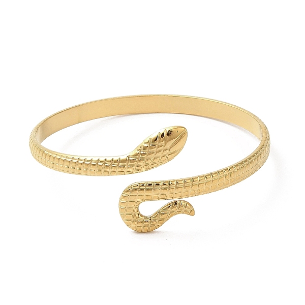 

PandaHall Ion Plating(IP) 304 Stainless Steel Snake Open Cuff Bangles, Jewelry for Women, Real 18K Gold Plated, Inner Diameter: 2 inch...