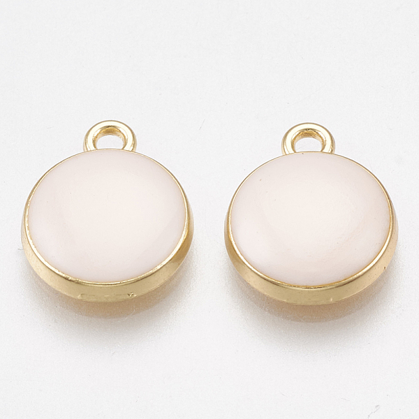 

PandaHall Alloy Pendants, with Enamel, Flat Round, Light Gold, Bisque, 12.5x10x2.5mm, Hole: 2mm Alloy+Enamel Flat Round Orange